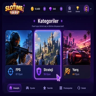 Slotime Platform Oyun Menüsü